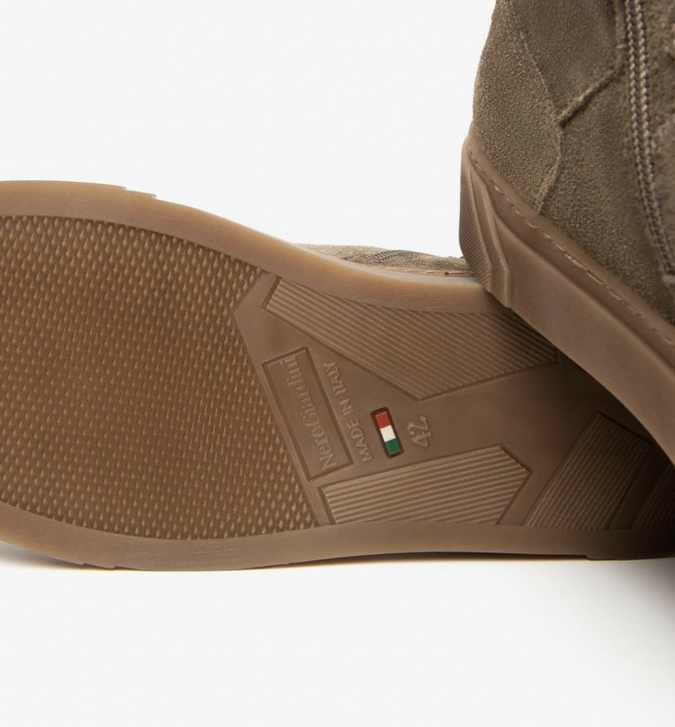 Sneakers alta uomo in camoscio