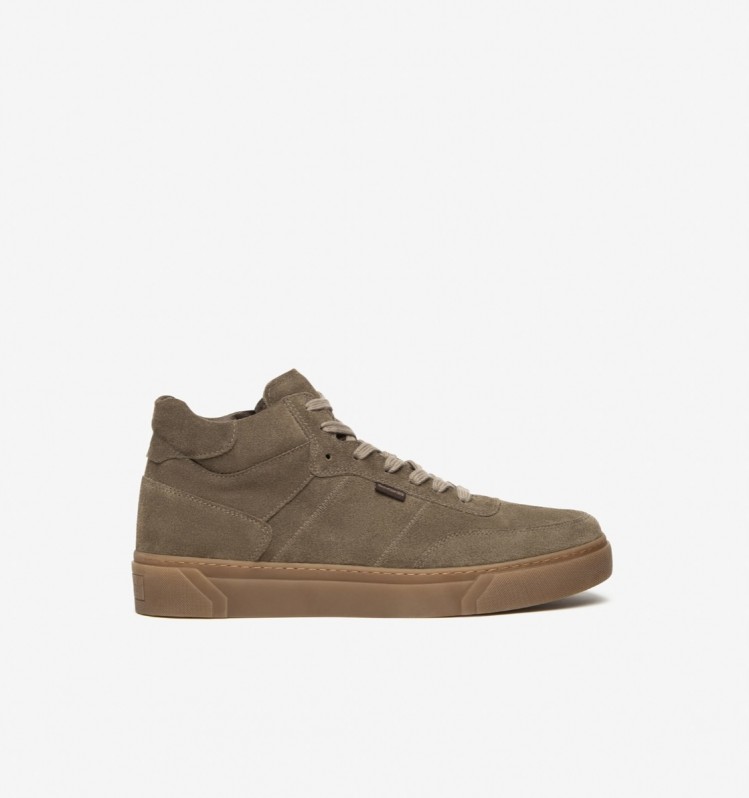 Sneakers alta uomo in camoscio