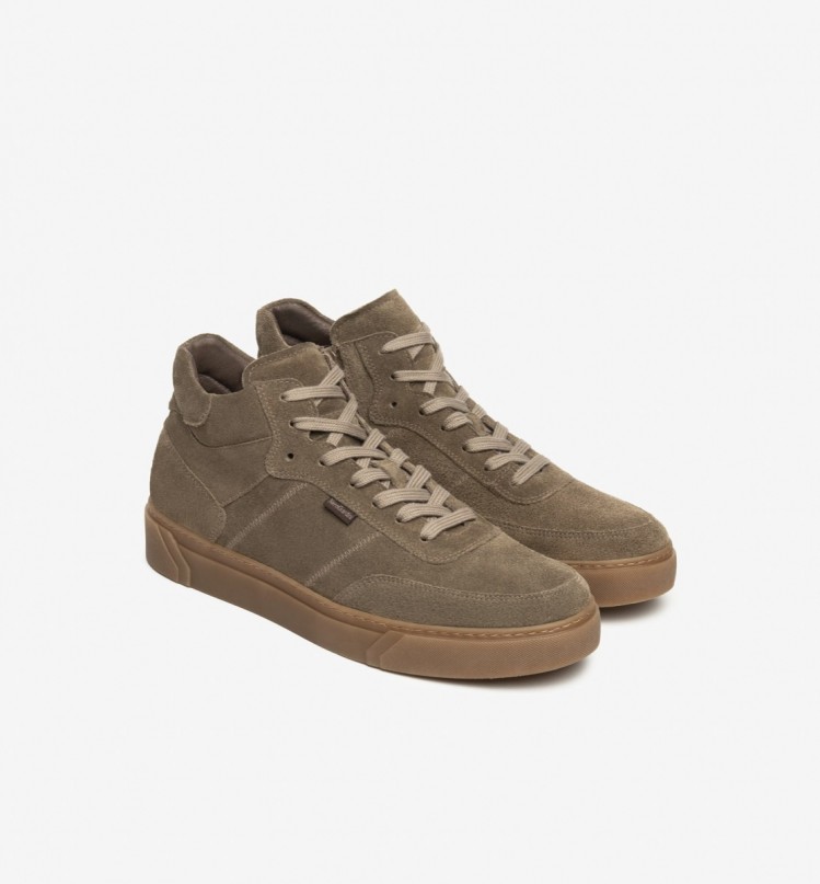 Sneakers alta uomo in camoscio