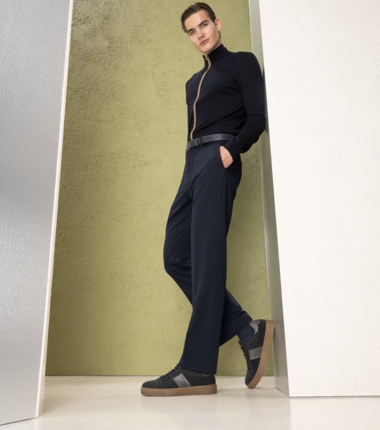 Sneakers uomo in camoscio e pelle