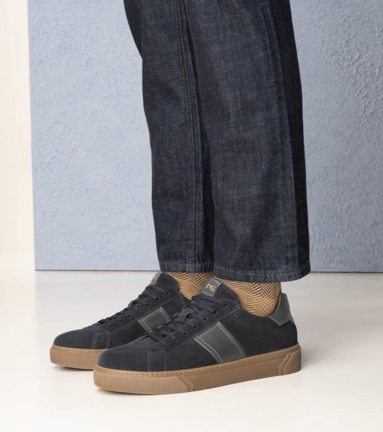 Sneakers uomo in camoscio e pelle