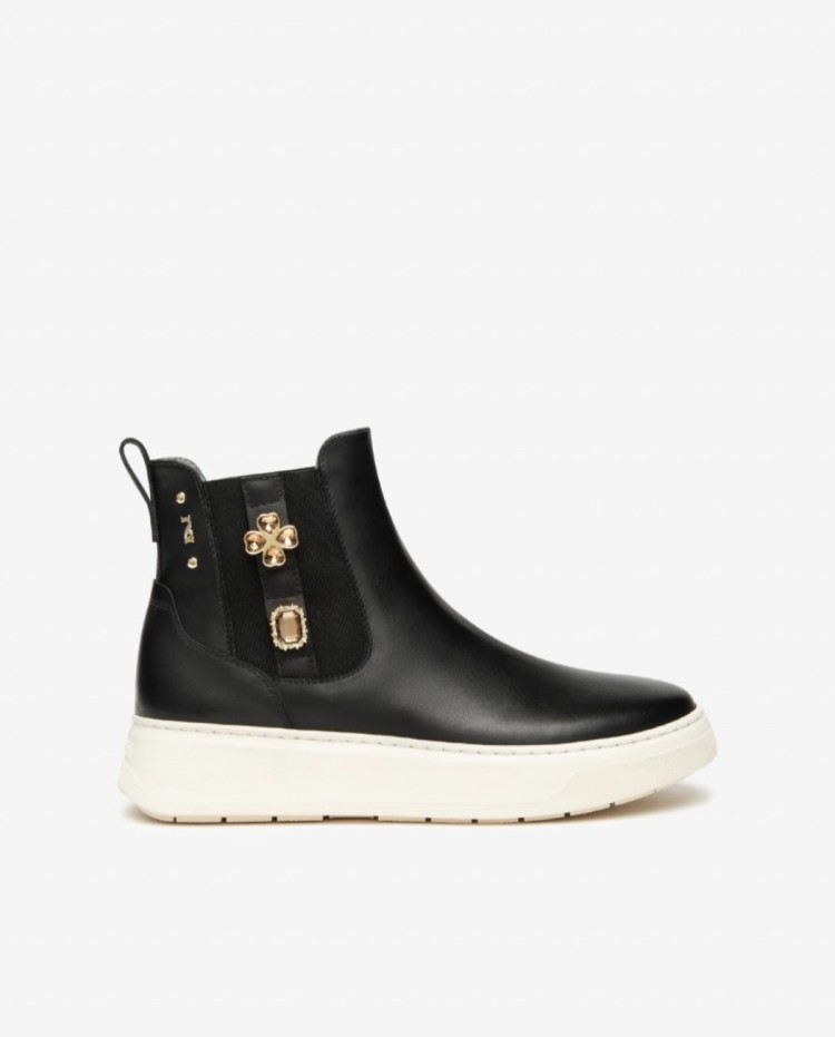 Stivaletti Chelsea in pelle e charm