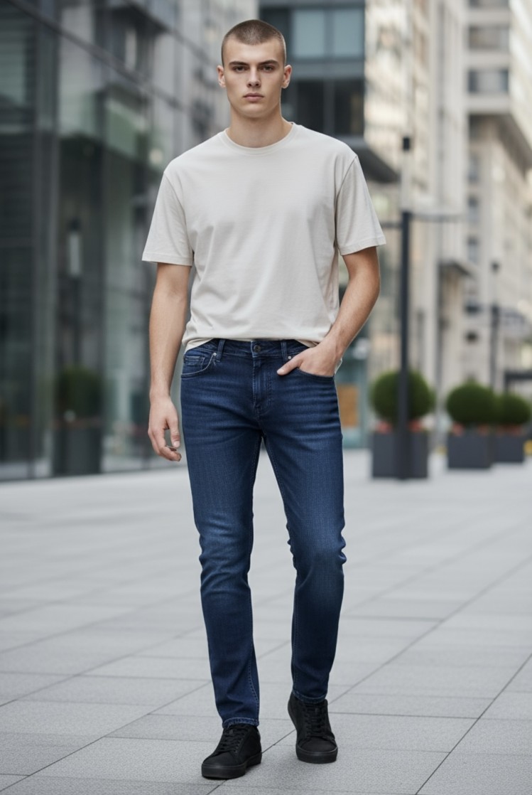 Jeans scuro dritto uomo Yes-Zee