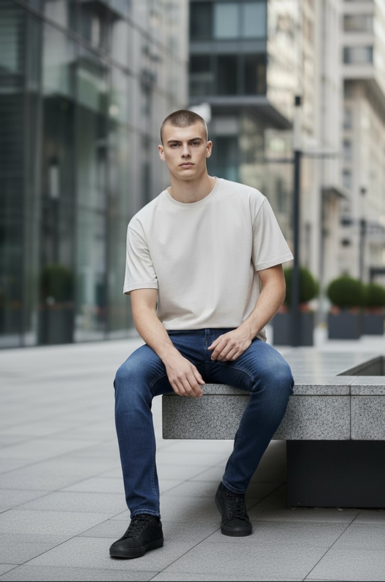 Jeans scuro dritto uomo Yes-Zee
