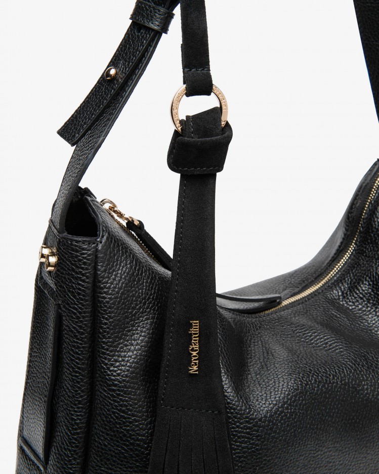 Borsa Hobo in pelle NeroGiardini