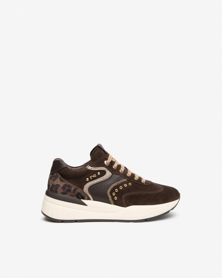 Sneakers donna in pelle scamosciata NeroGiardini
