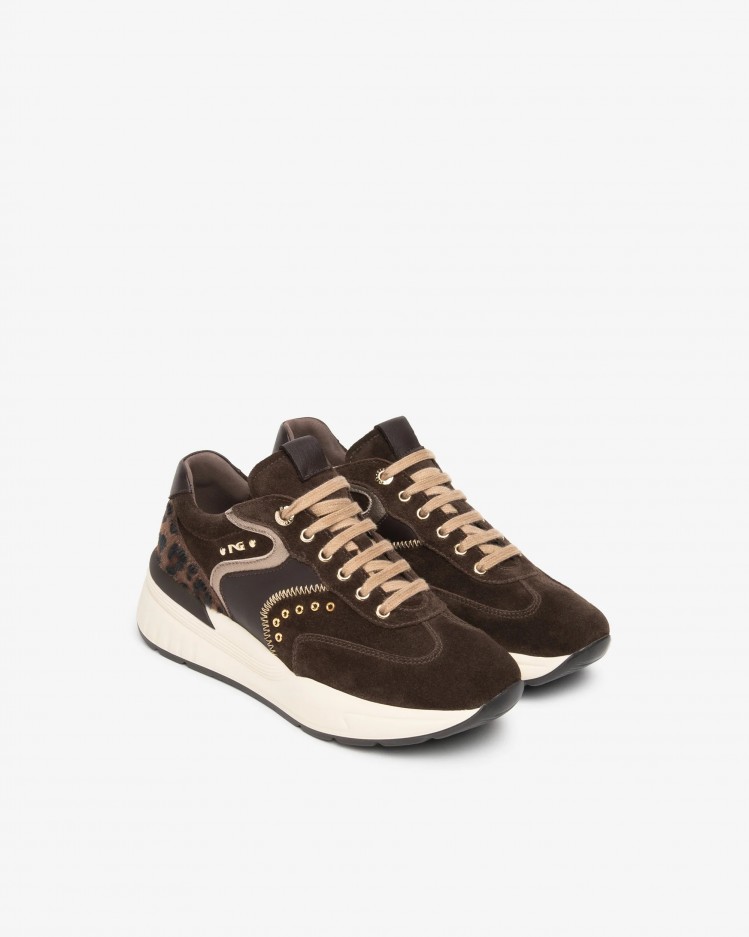 Sneakers donna in pelle scamosciata NeroGiardini