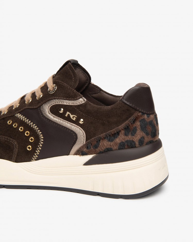 Sneakers donna in pelle scamosciata NeroGiardini