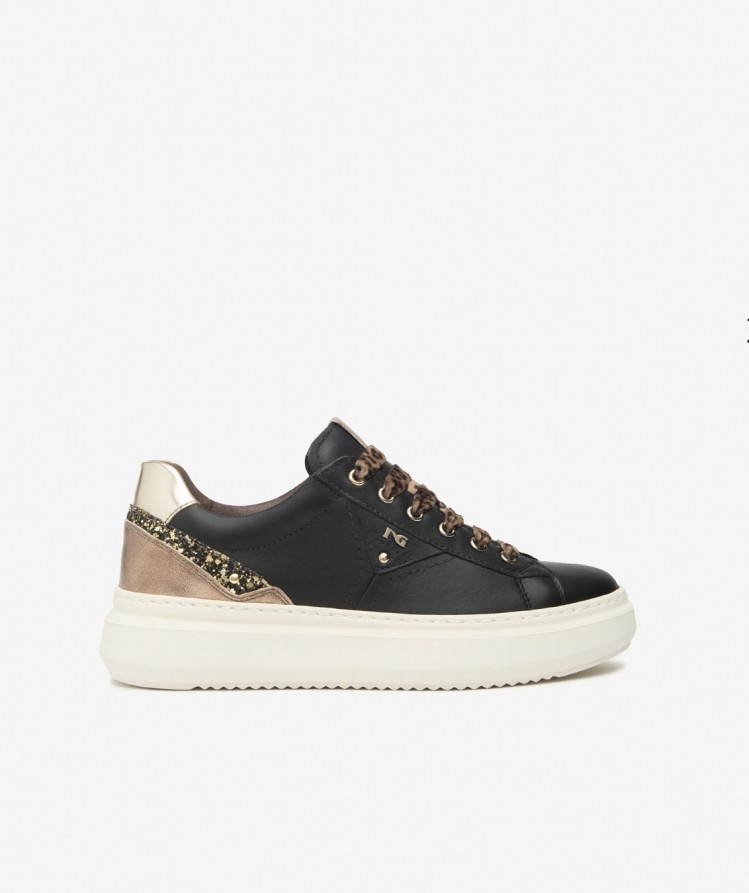 Sneakers Donna in pelle e glitter