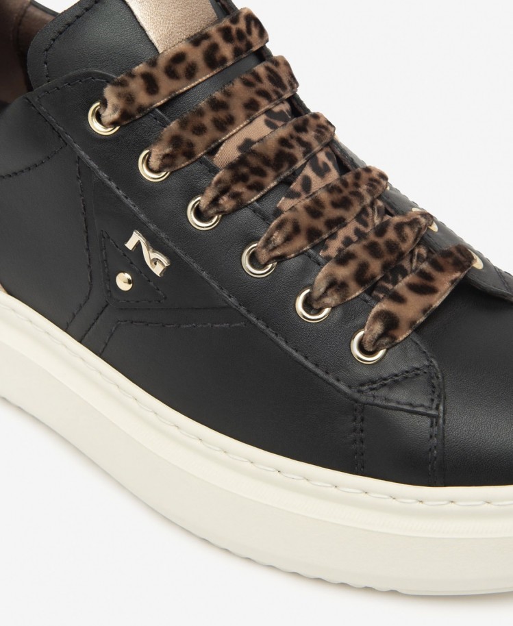 Sneakers Donna in pelle e glitter