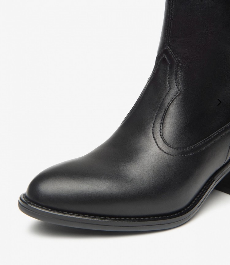 Texano basso in vera pelle NeroGiardini