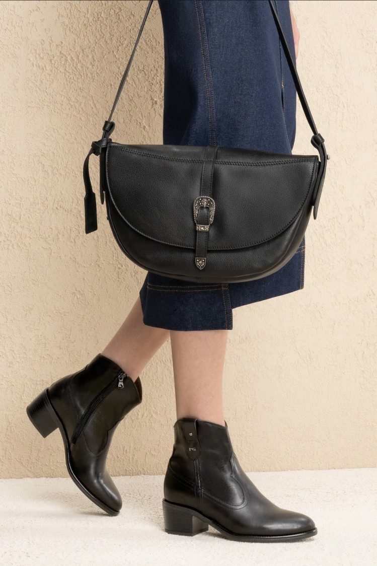 Texano basso in vera pelle NeroGiardini