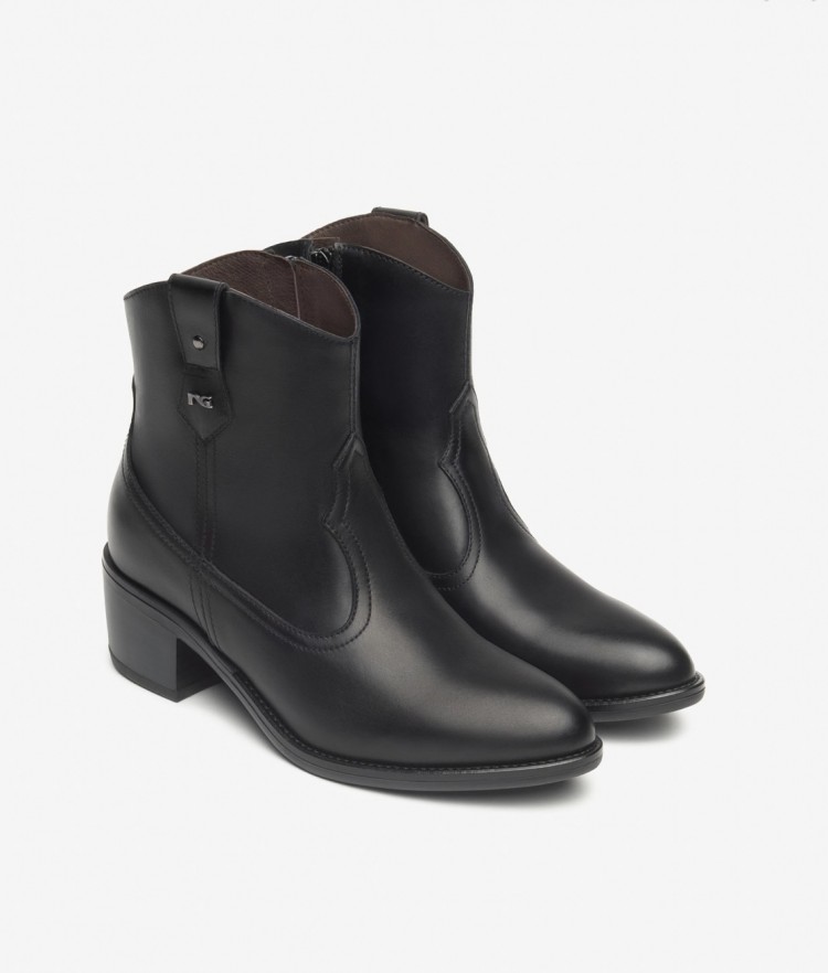 Texano basso in vera pelle NeroGiardini