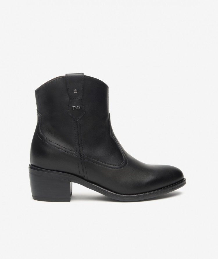 Texano basso in vera pelle NeroGiardini