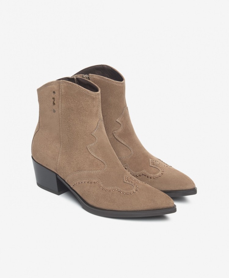 Texano basso beige in suede NeroGiardini