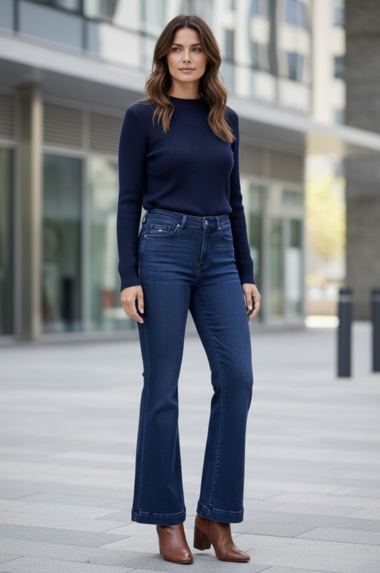 Jeans denim a zampa Yes-Zee