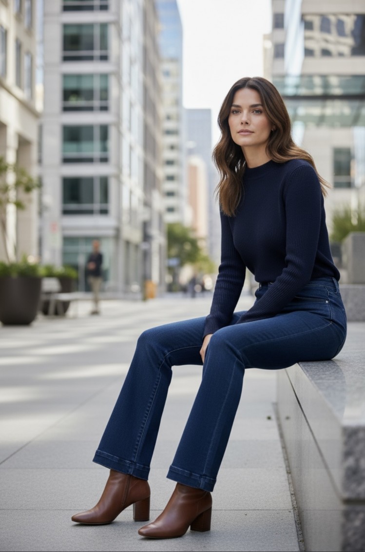 Jeans denim a zampa Yes-Zee